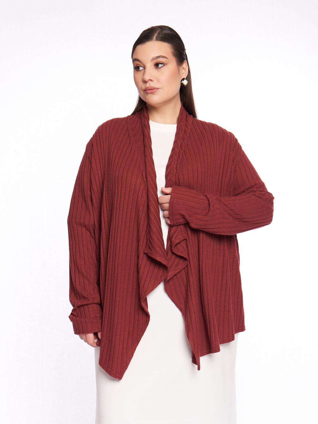 Кардиган без пуговиц KA31908BRW20