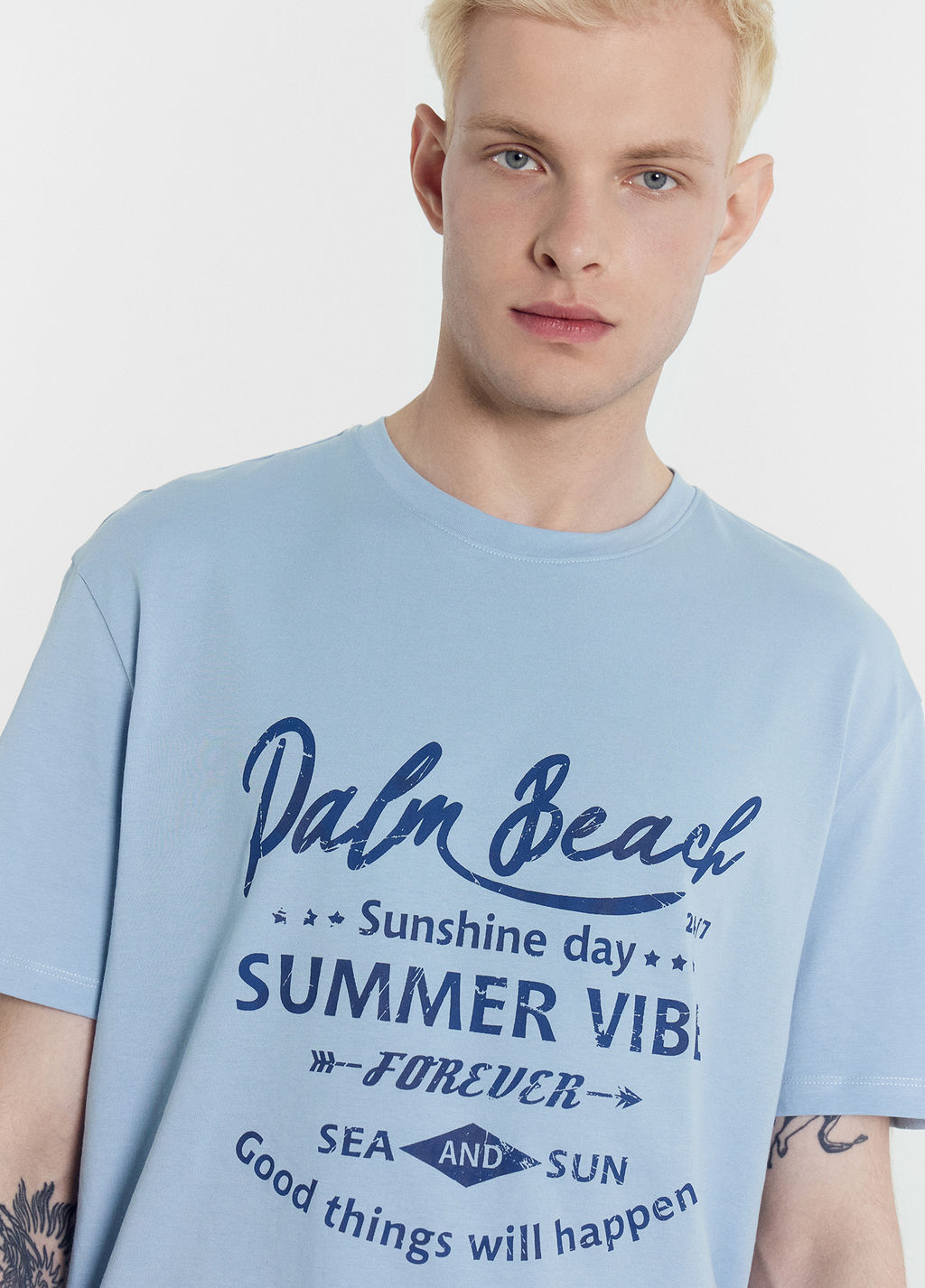 Футболка мужская голубая с печатью голубое облако +печать 111742-1 - Mark formelle фото 5