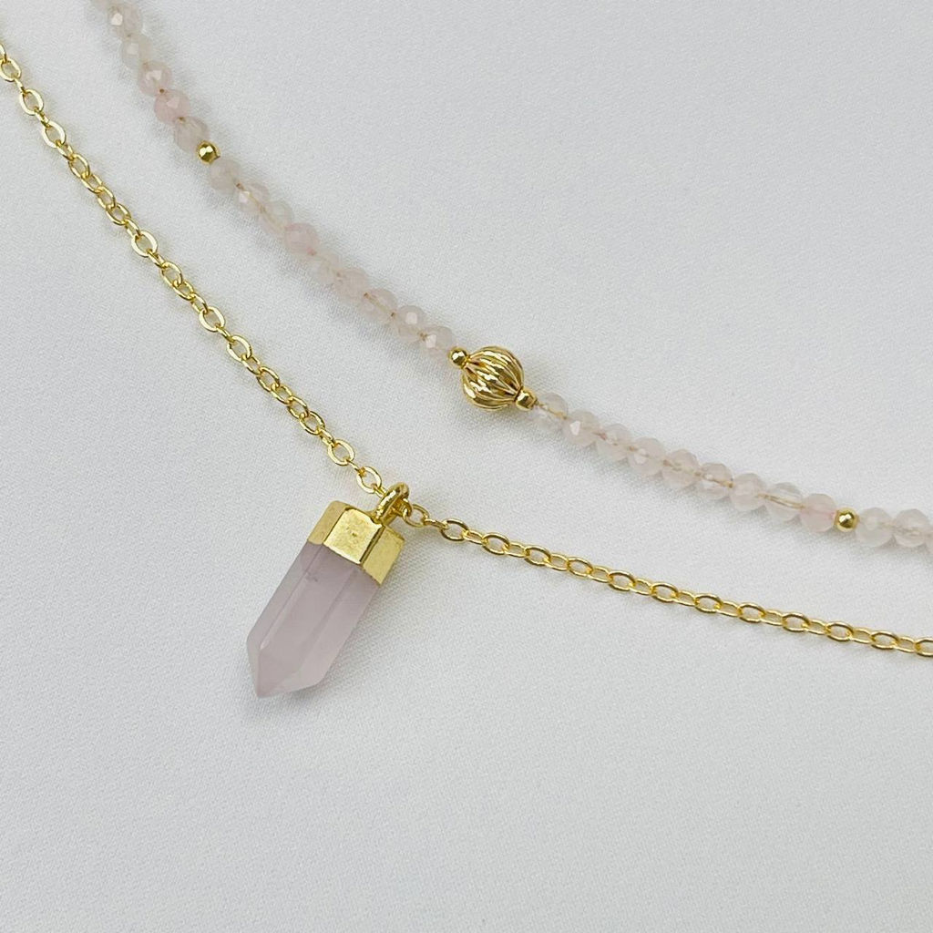 Колье из Розового кварца с подвеской