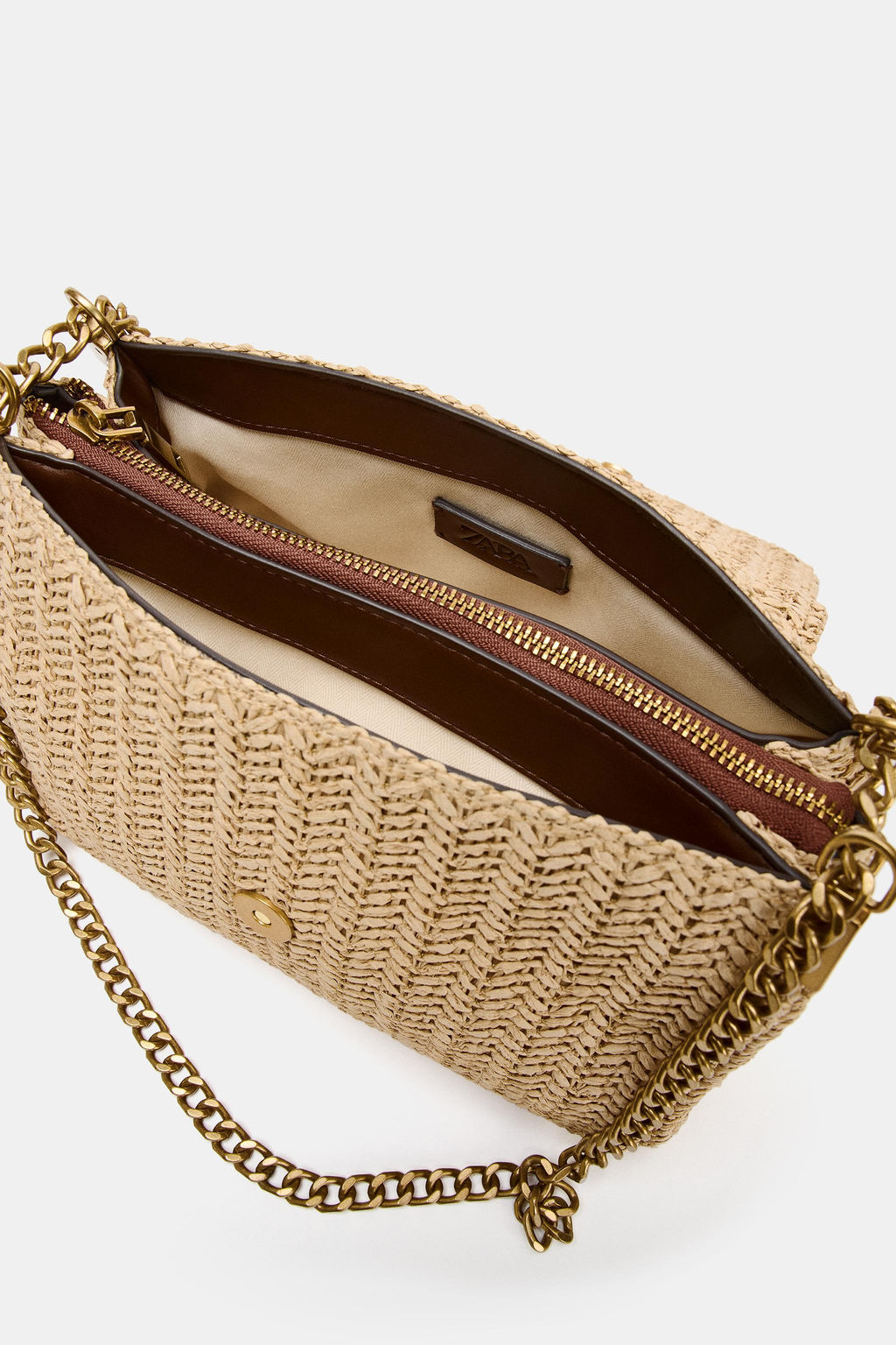 BOLSO BANDOLERA CADENA MET?LICA / Beige claro - Zara фото 6