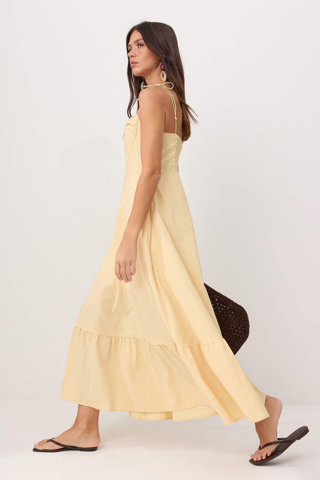 TRENDYOLMILLA Beyaz Drape Detayl? Dokuma Maxi Elbise TWOSS24EL01128  фото 29
