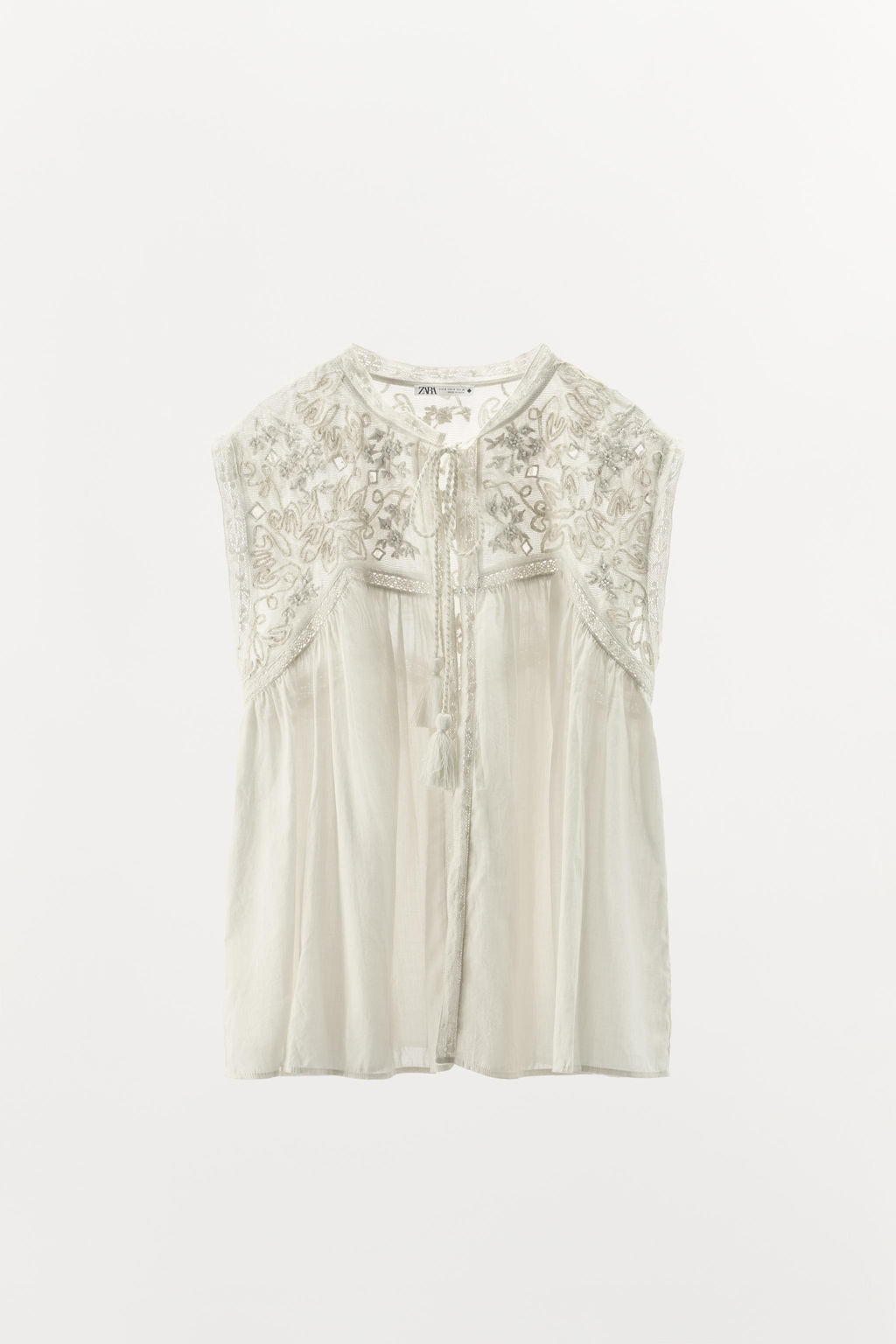 LIMITED EDITION LACE EMBROIDERED TOP - Zara фото 12