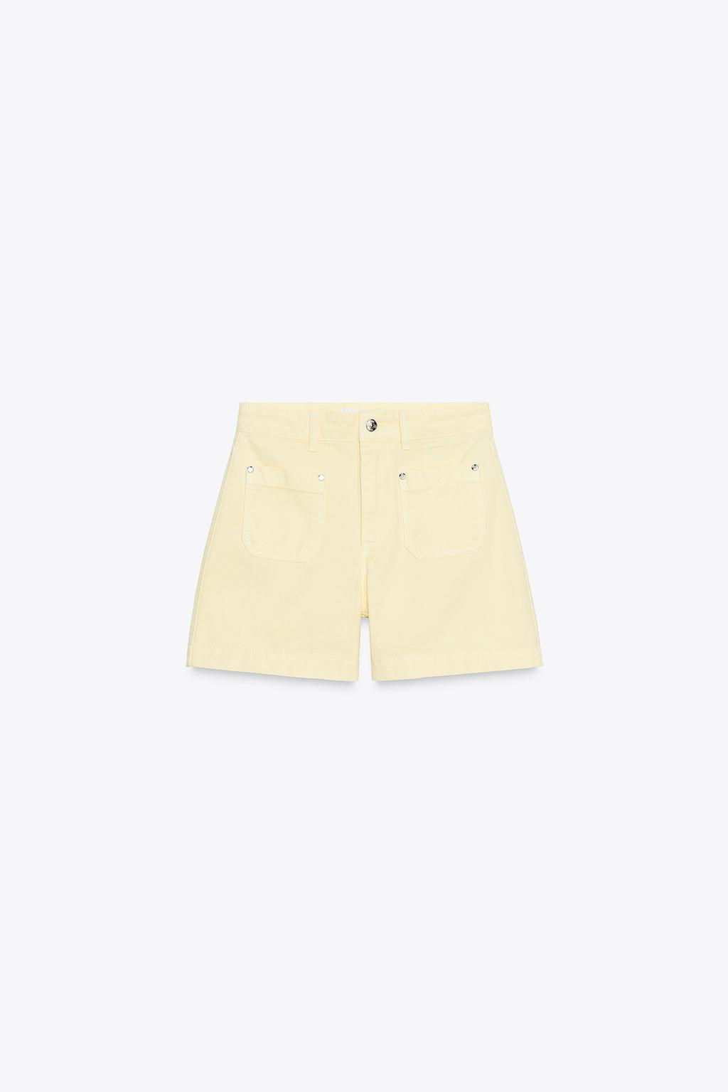 Z1975 HIGH-WAIST SHORTS WITH PATCH POCKETS - Zara фото 5