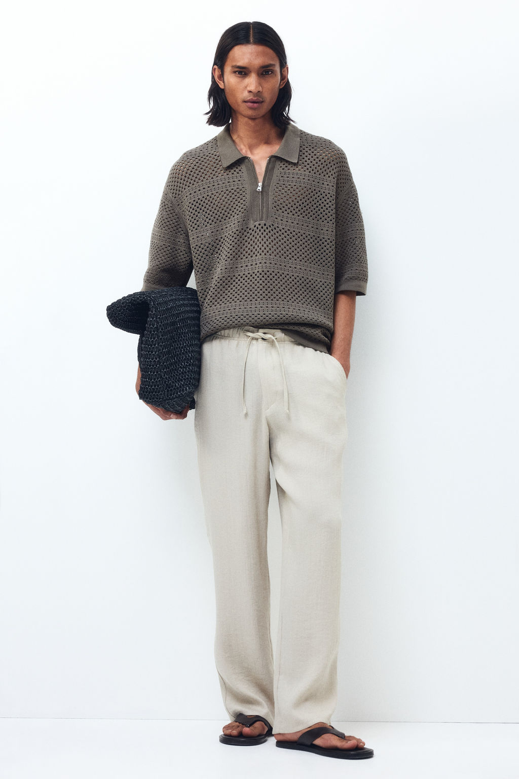 Polo en punto calado Relaxed Fit - H&m фото 4