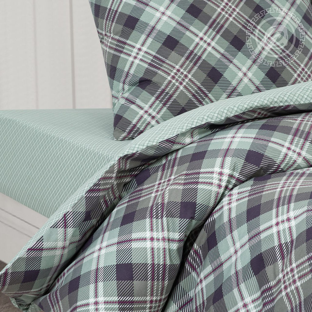 Постельное белье Ирландия с простынью на резинке (поплин DE LUXE) 1,5 сп./Пододеяльник: 1 шт. - 215*145; Простыня на резинке: 1 шт. - 200*140; Наволочка: 2 шт. - 70*70; DE LUXE с простынью на резинке - Артпостель фото 3