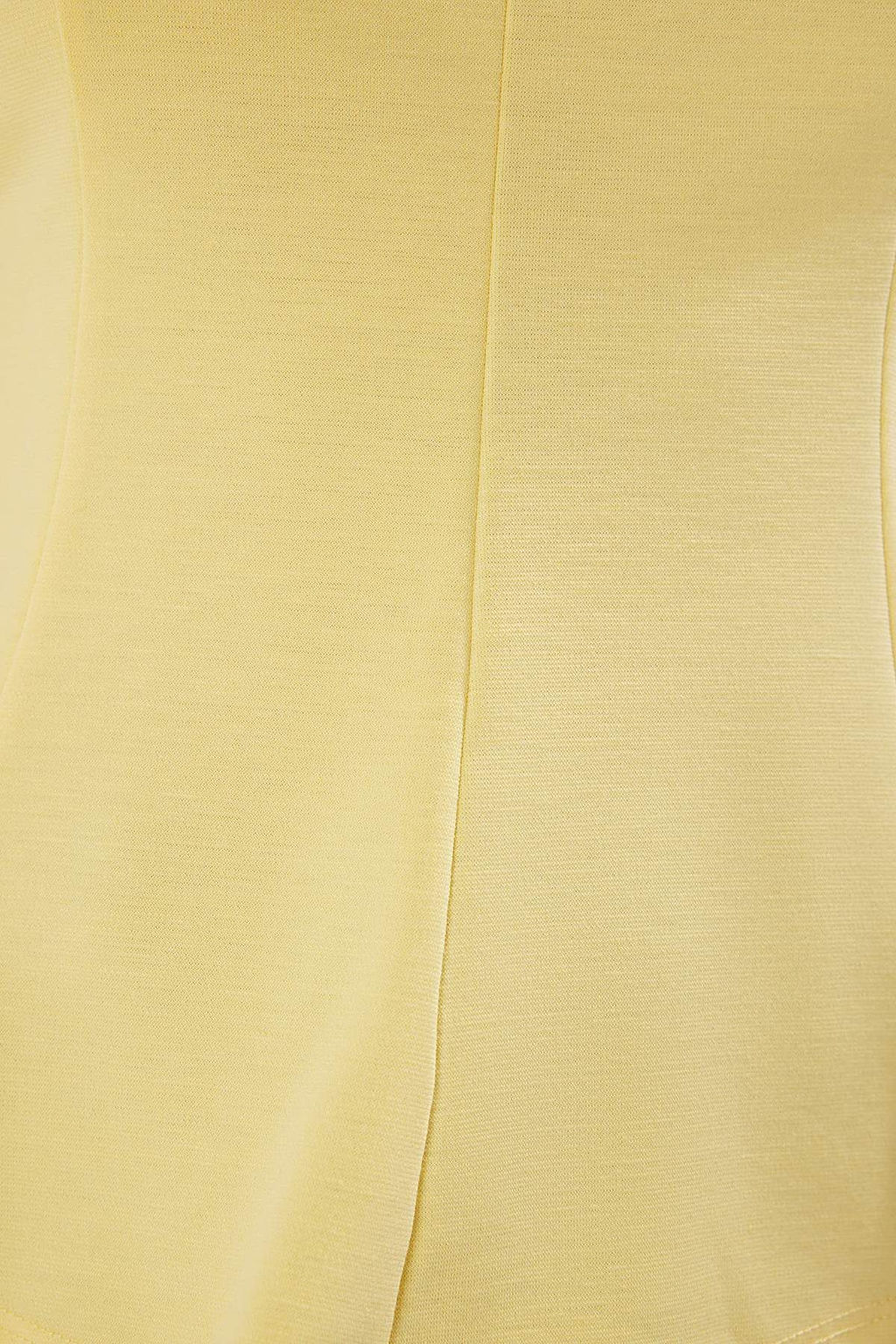 Sar? Kal?n Ask?l? Havuz Yaka Belden Oturmal? Peplum Orme Bluz TWOSS25BZ00526