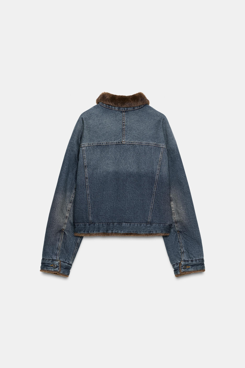 DENIM JACKET WITH FAUX FUR ZW COLLECTION