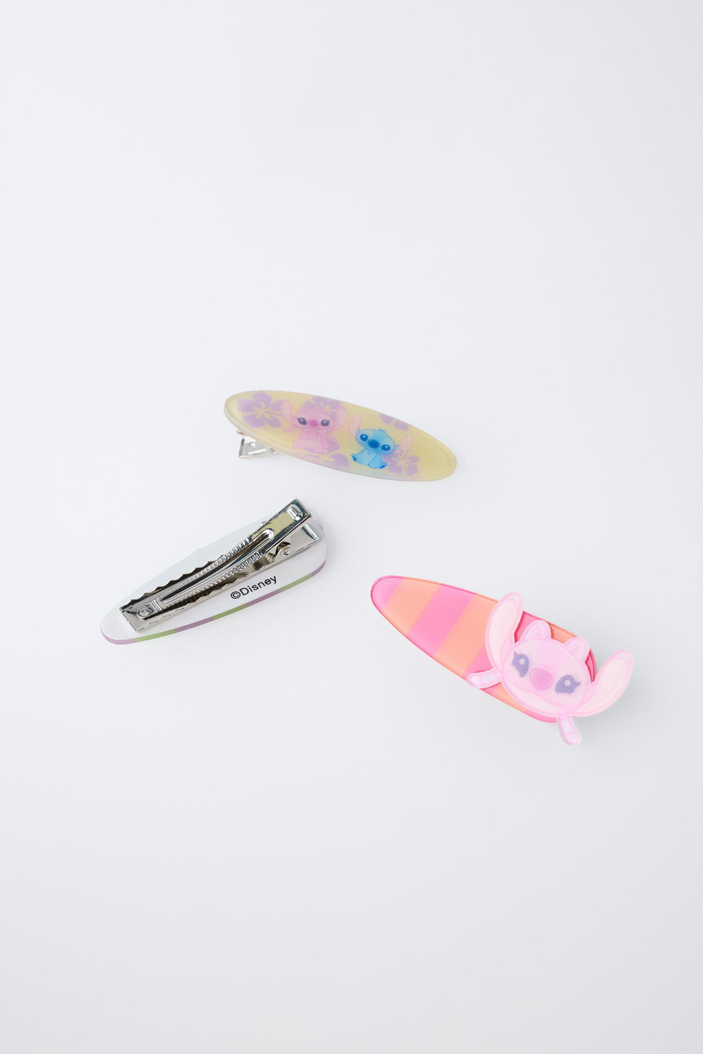 PACK TRES PINZAS RAYAS LILO & STITCH DISNEY / Rosa - Zara фото 2