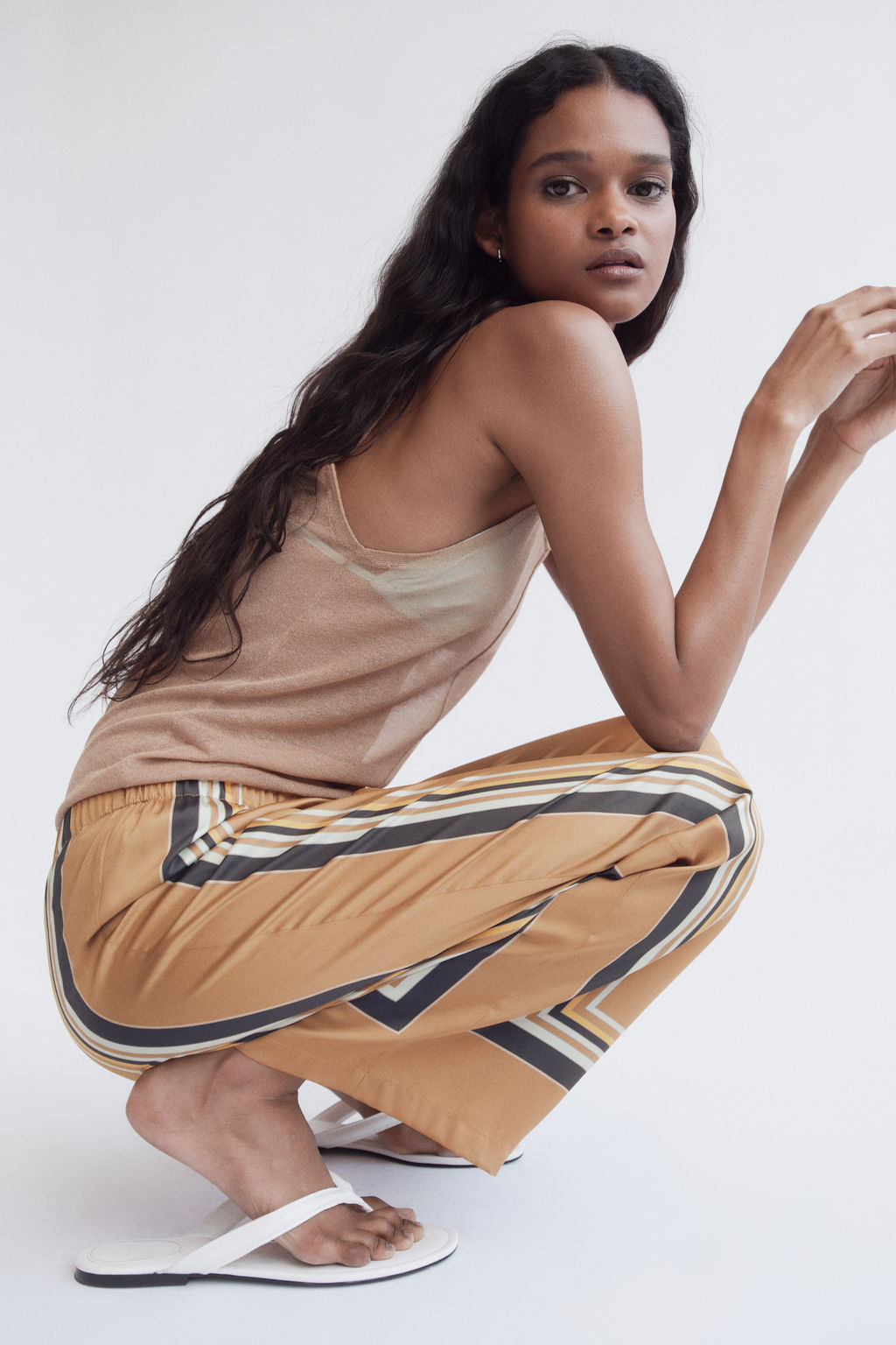 Pantal?n amplio de sat?n - H&m фото 6