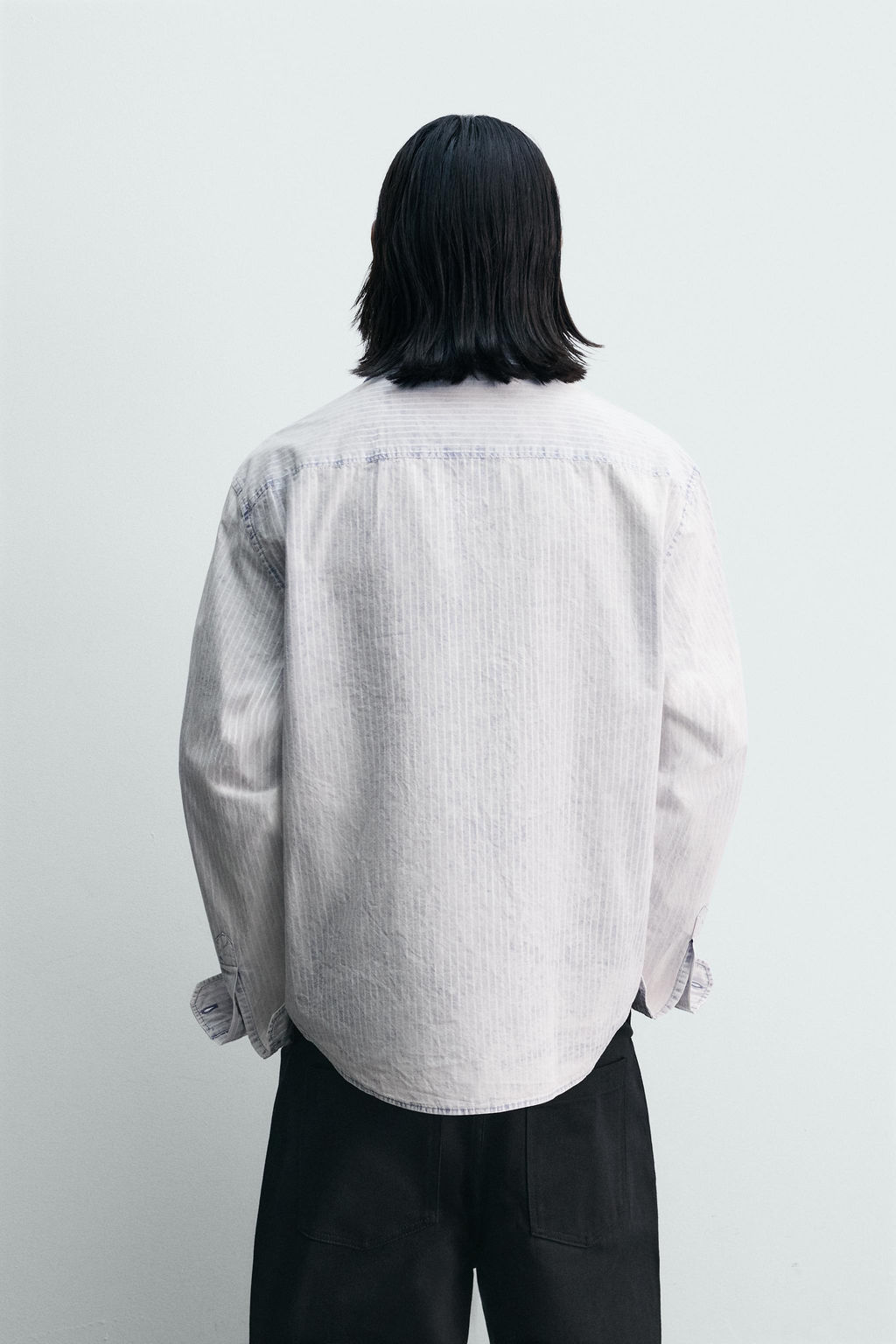 CAMISA RELAXED FIT LAVADA RAYAS / Azul - Zara фото 3