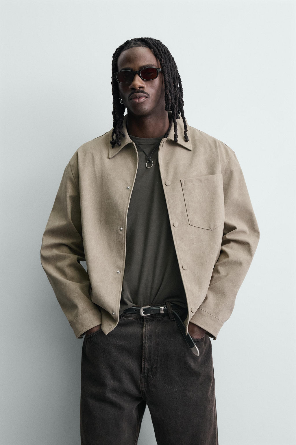 SOBRECAMISA EFECTO ANTE / Gris / Beige - Zara фото 2