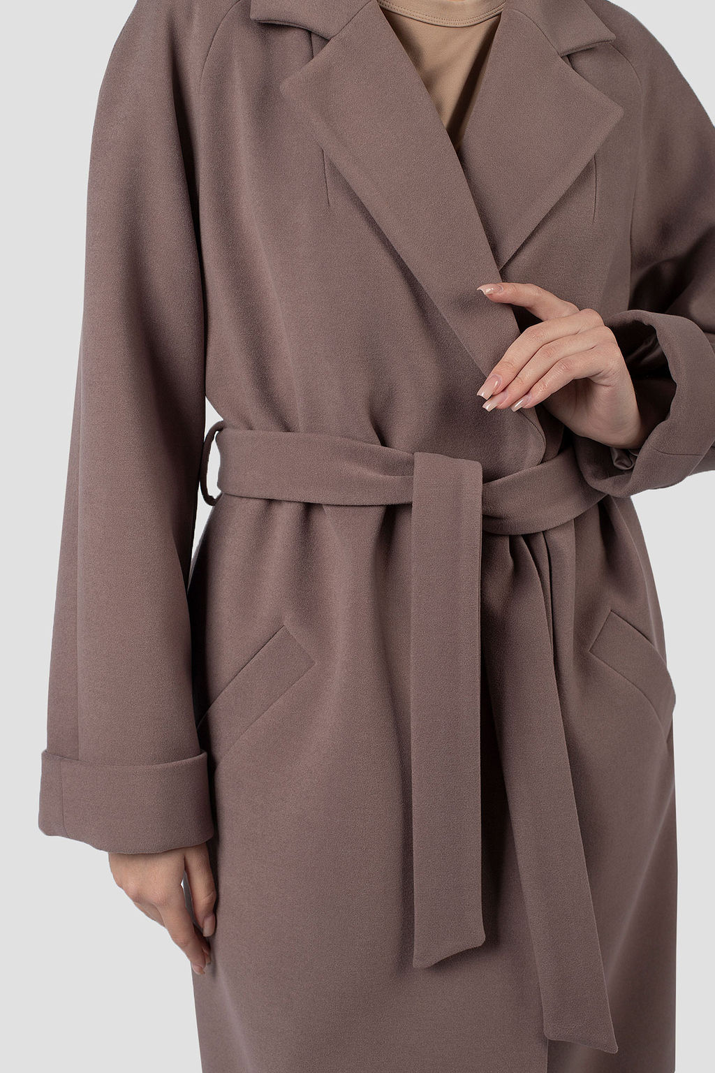 01-11971 Пальто женское демисезонное (пояс) - El podio фото 6