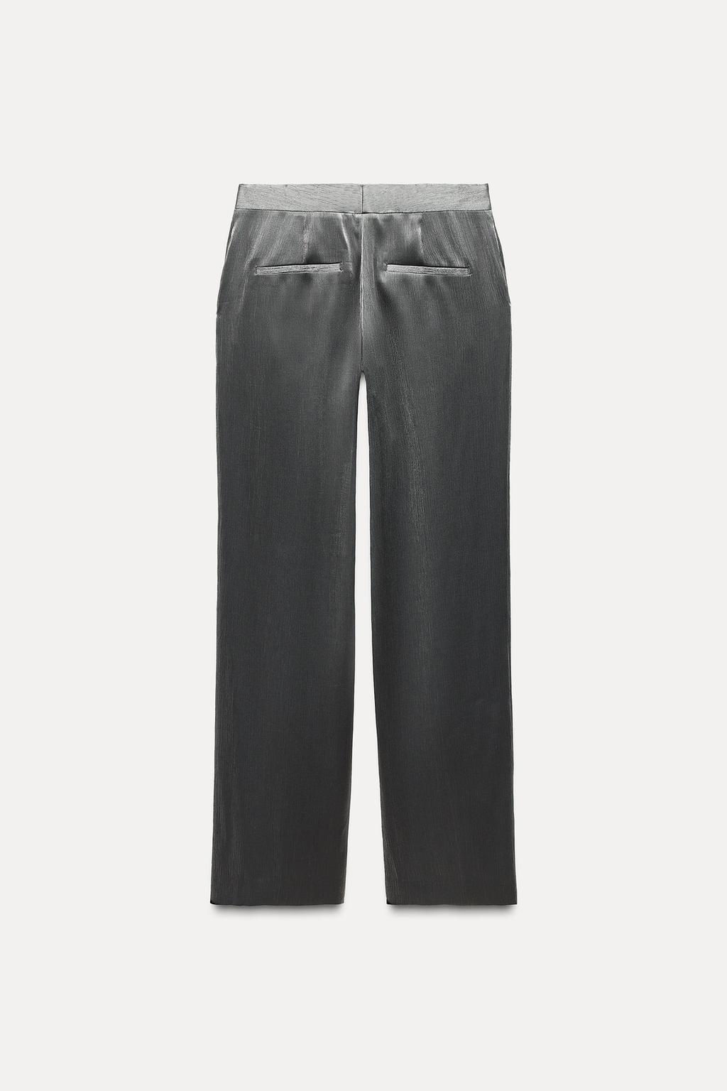 CREASED-EFFECT SHIMMERY TROUSERS - Zara фото 4