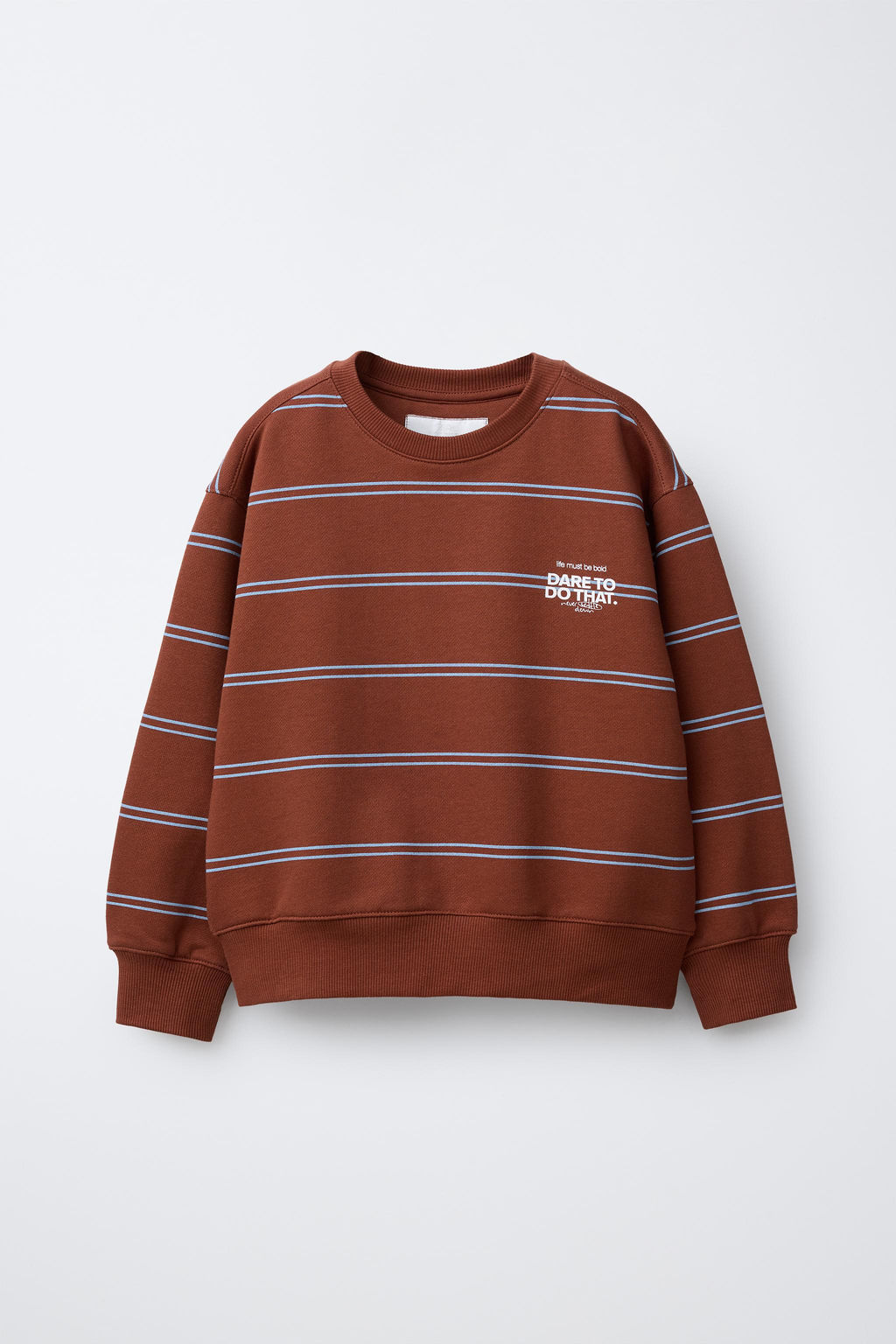 STRIPED SWEATSHIRT WITH SLOGAN