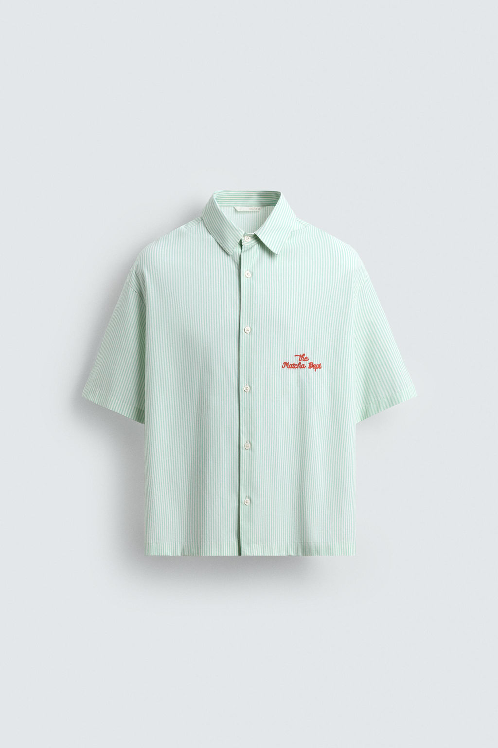 STRIPED SHIRT WITH CONTRAST SLOGAN - Zara фото 9