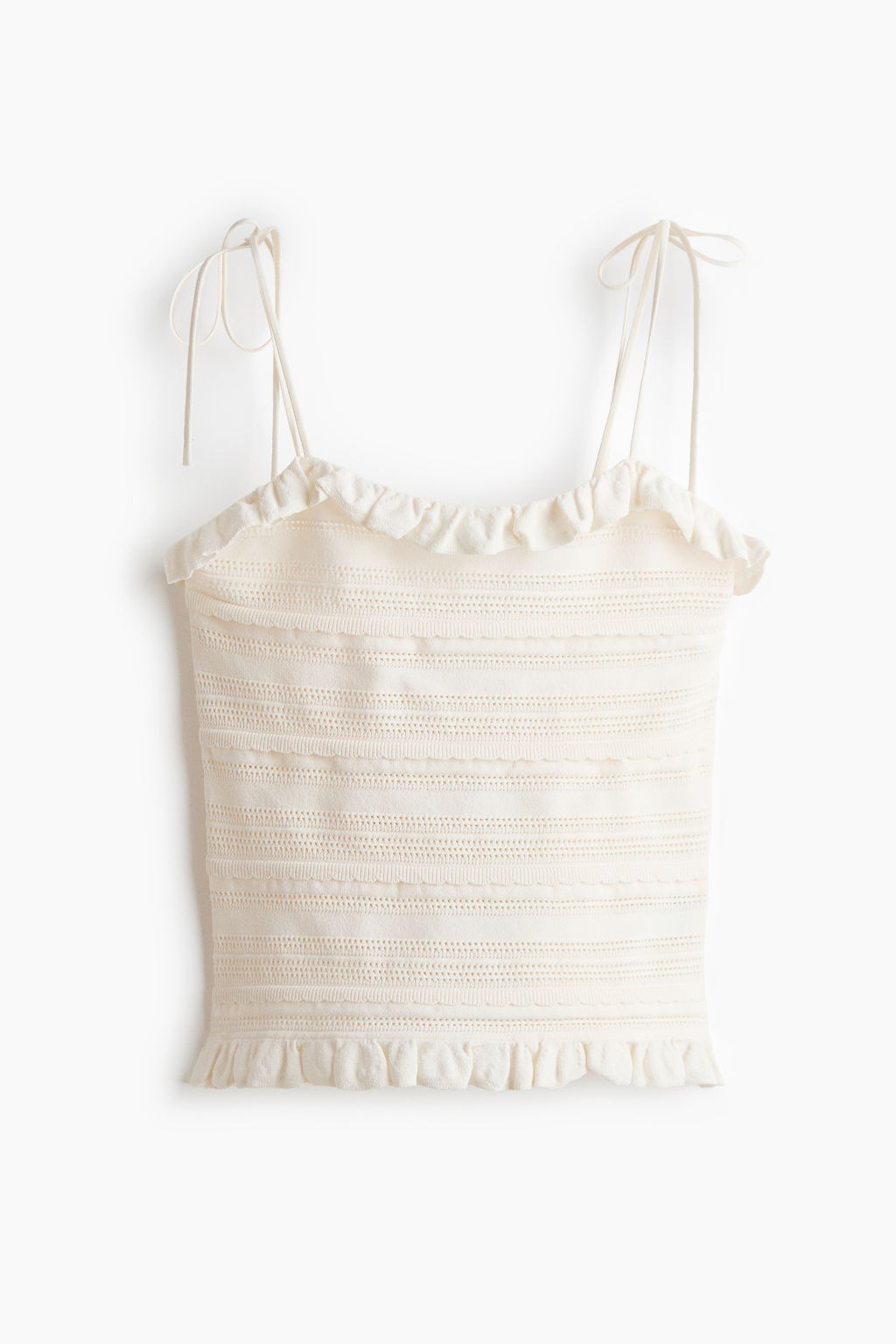 Top en punto pointelle con tirantes de lazo - H&m фото 2