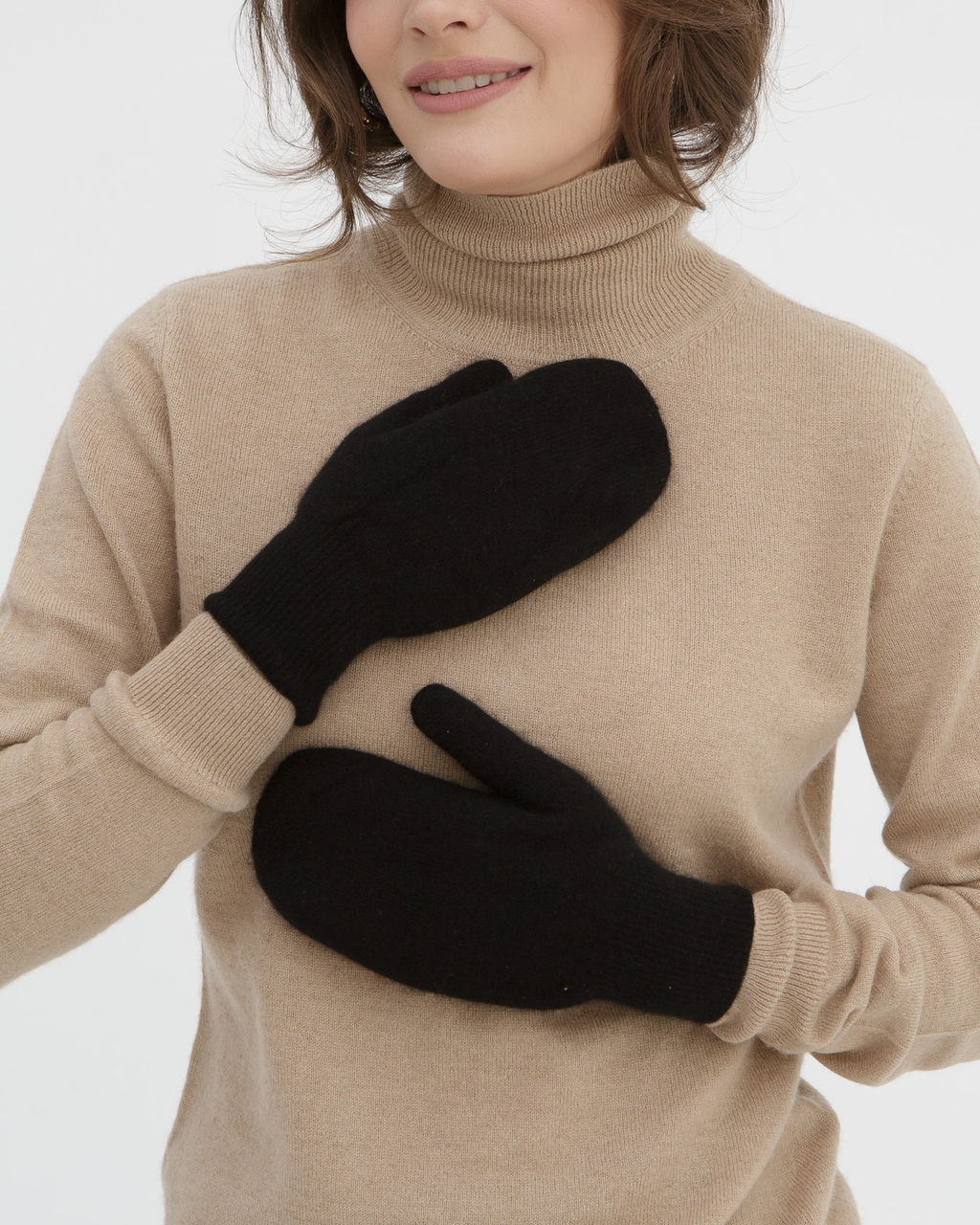 Варежки из монгольского кашемира UL черные