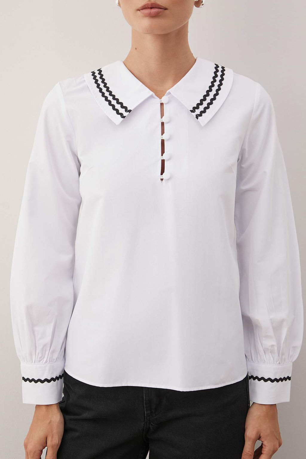 Beyaz Yaka Detayl? Dokuma Bluz TWOSS20BZ0036 - Trendyolmilla фото 15