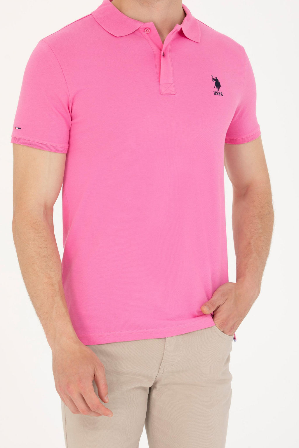 Мужская розовая базовая футболка - U.s. polo assn фото 6