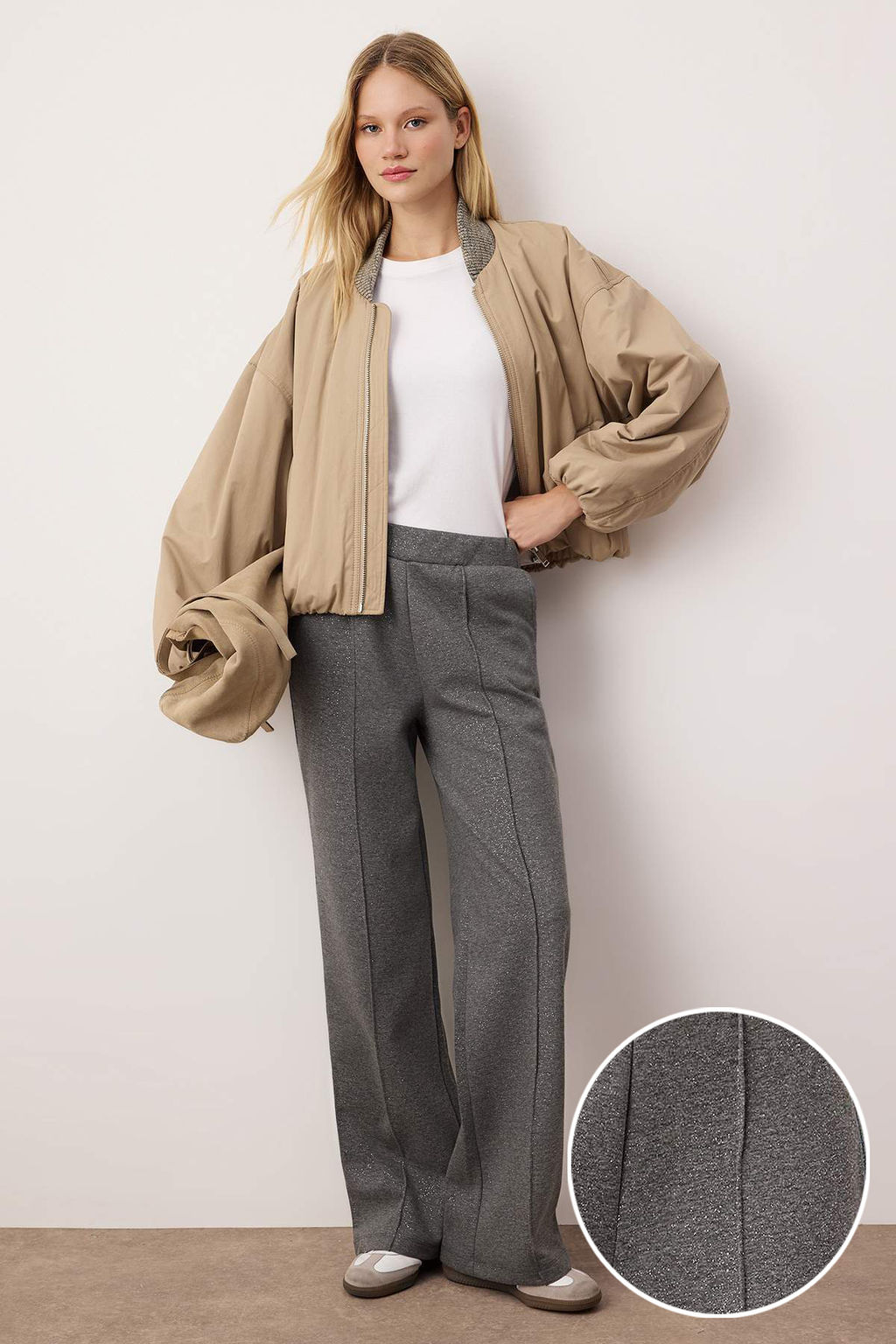 Gri Simli Wideleg/Genis Paca Orme Esofman Alt? TWOAW26EA00020 - Trendyolmilla фото 5