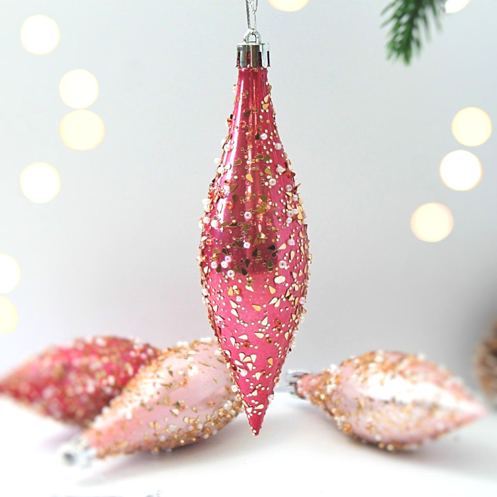 Набор украшений SHINE "Shining icicles" 14,5х4 см (4 шт.), rose pink/baby pink