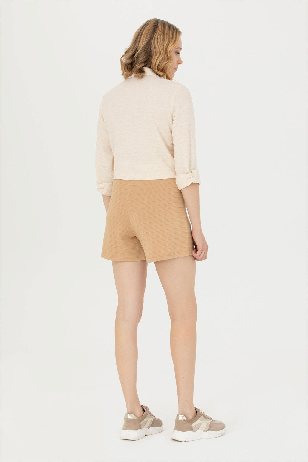 Женские вязаные шорты светло-коричневого цвета Неожиданная скидка в корзине - U.s. polo assn фото 4