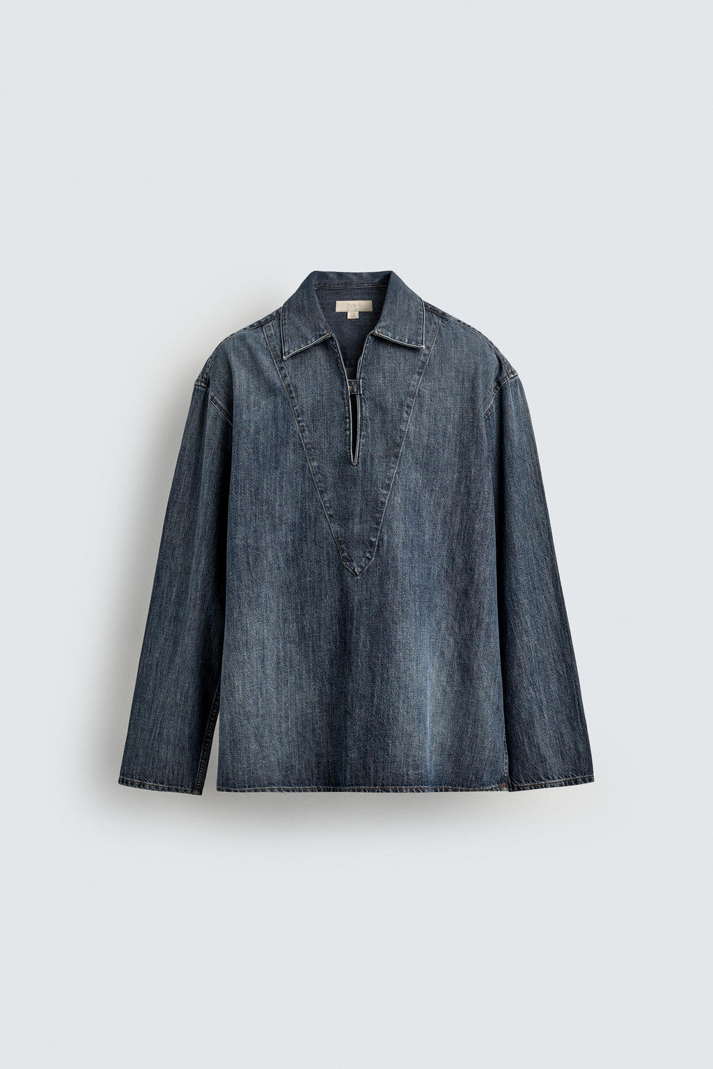 WASHED DENIM OVERSHIRT - Zara фото 8