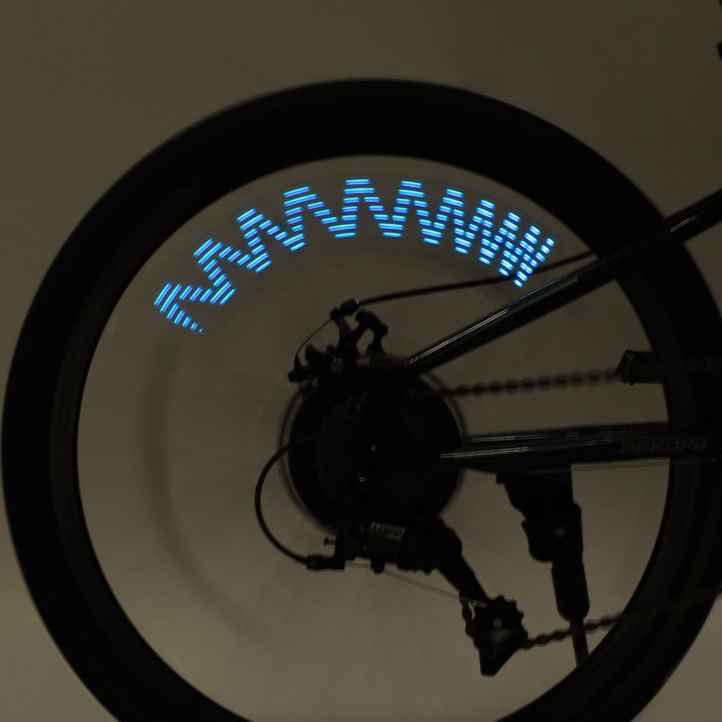 Фонарь подсветка для колес COMIRON A02 корпус: пластик; свет 14 RGB LED; ААА батарея; влагозащита IPX5; 30 рисунков. /уп 100/ - Галеонтрейд фото 5