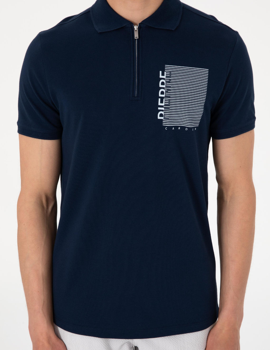 Lacivert Slim Fit Polo Yaka Ti__rt