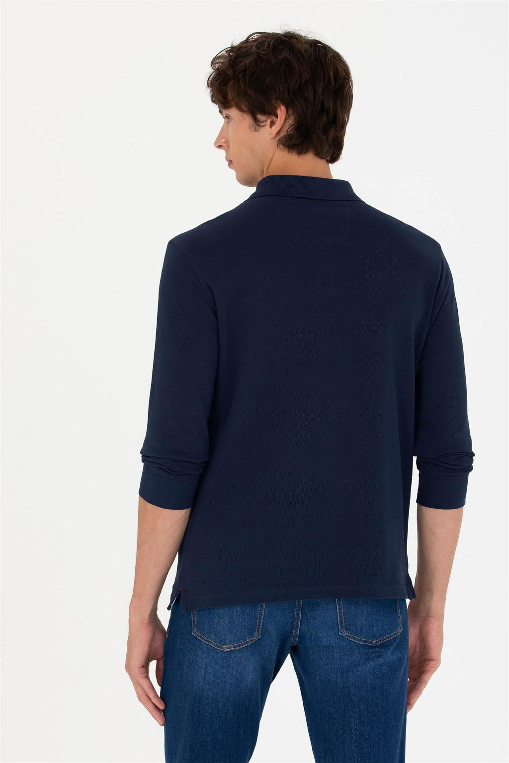 U. S. Polo Assn Мужская темно-синяя базовая толстовка с воротником-поло - U.s. polo assn фото 12