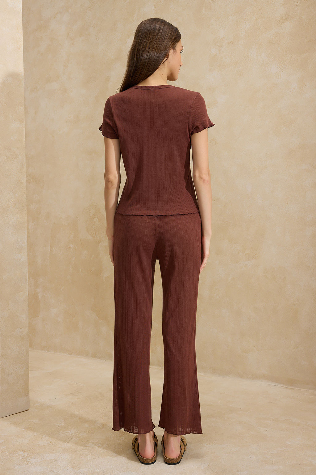 Beyaz %100 Pamuklu Cicekli Baby Overloklu Fitilli/Pointel Orme Pijama Tak?m? THMSS26PT00012 - Trendyolmilla фото 18