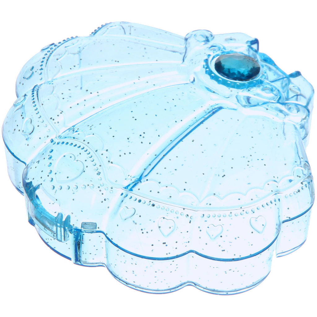 Цена за 6 шт. Шкатулка пластиковая "KiKi HAUS", ракушка, цвет голубой, 11*9.5*3.5см (в пакете)