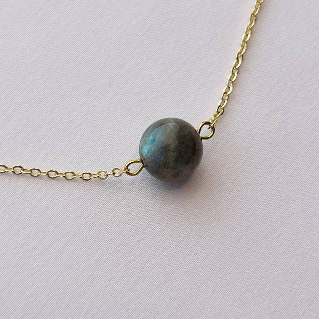 Кулон на цепочке из Лабрадора 38 см +