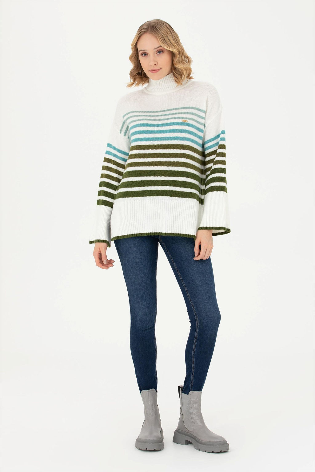 Женский свитер с высоким воротником песочного цвета Неожиданная скидка в корзине - U.s. polo assn фото 4