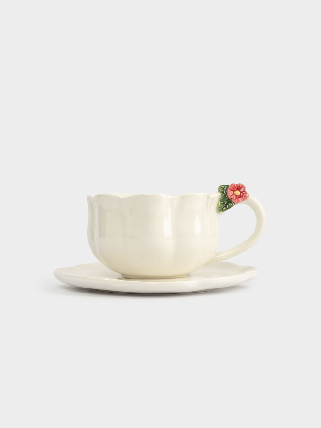 Пара чайная, 1 перс, 2 пр, 360 мл, керамика, молочная, Цветок, Gentle flower