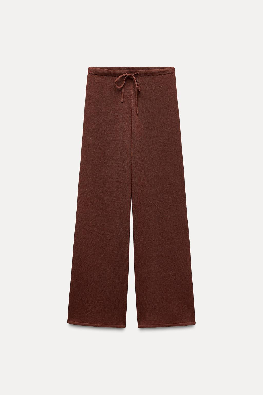 PLAIN KNIT STRAIGHT-LEG TROUSERS - Zara фото 4