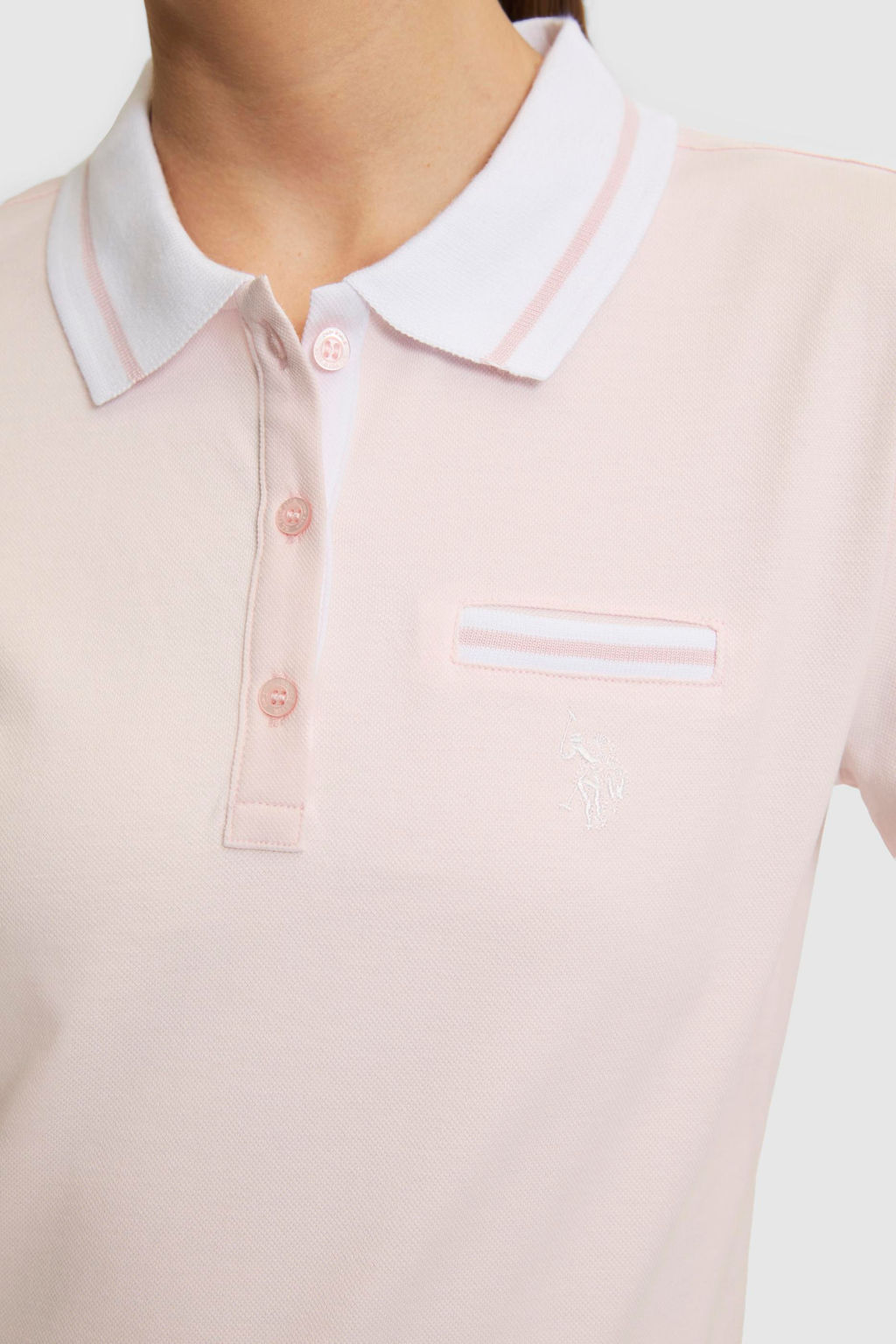 Kad_n A__k Pembe Polo Yaka Basic Ti__rt