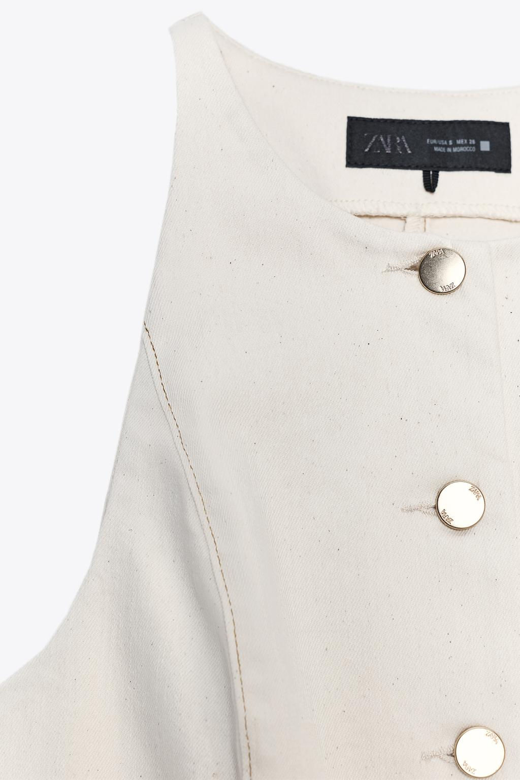 Z1975 DENIM CROP WAISTCOAT - Zara фото 8