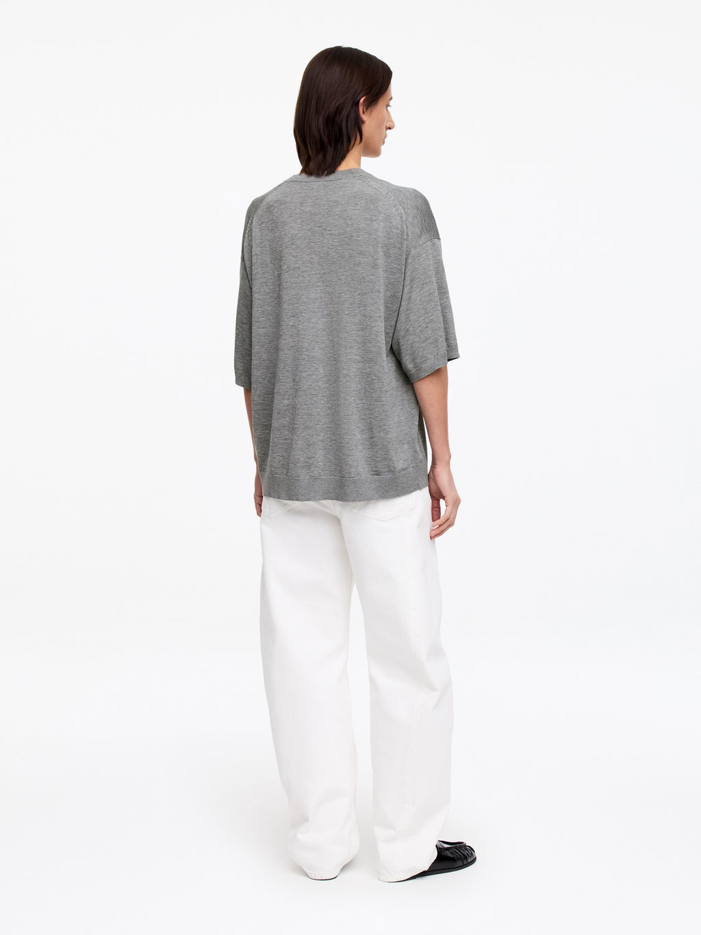 Top de mezcla de seda con cuello de pico - H&m фото 3