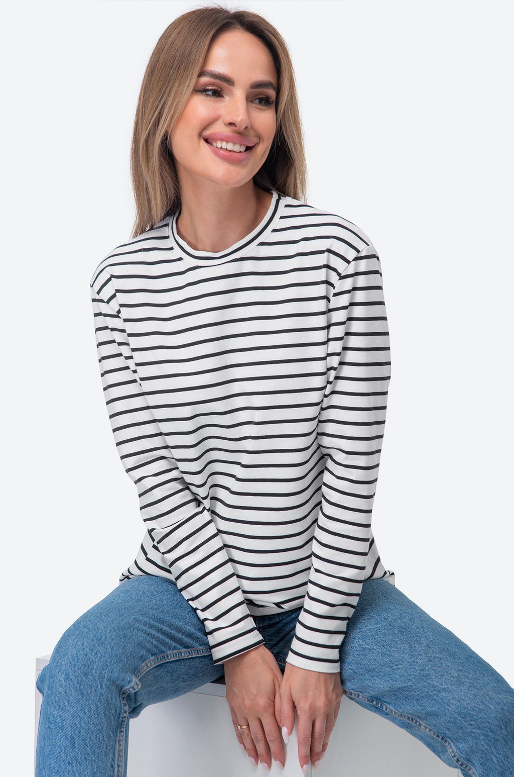 Женский лонгслив в полоску Happy Fox  фото 8