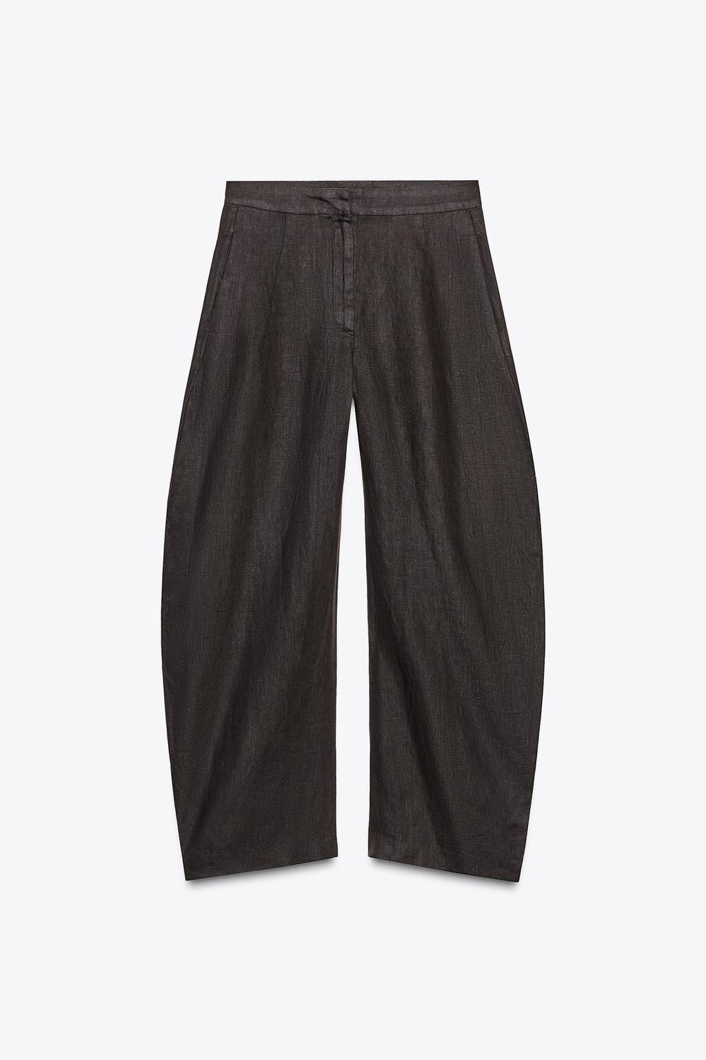 ZW COLLECTION 100% LINEN BALLOON TROUSERS - Zara фото 4