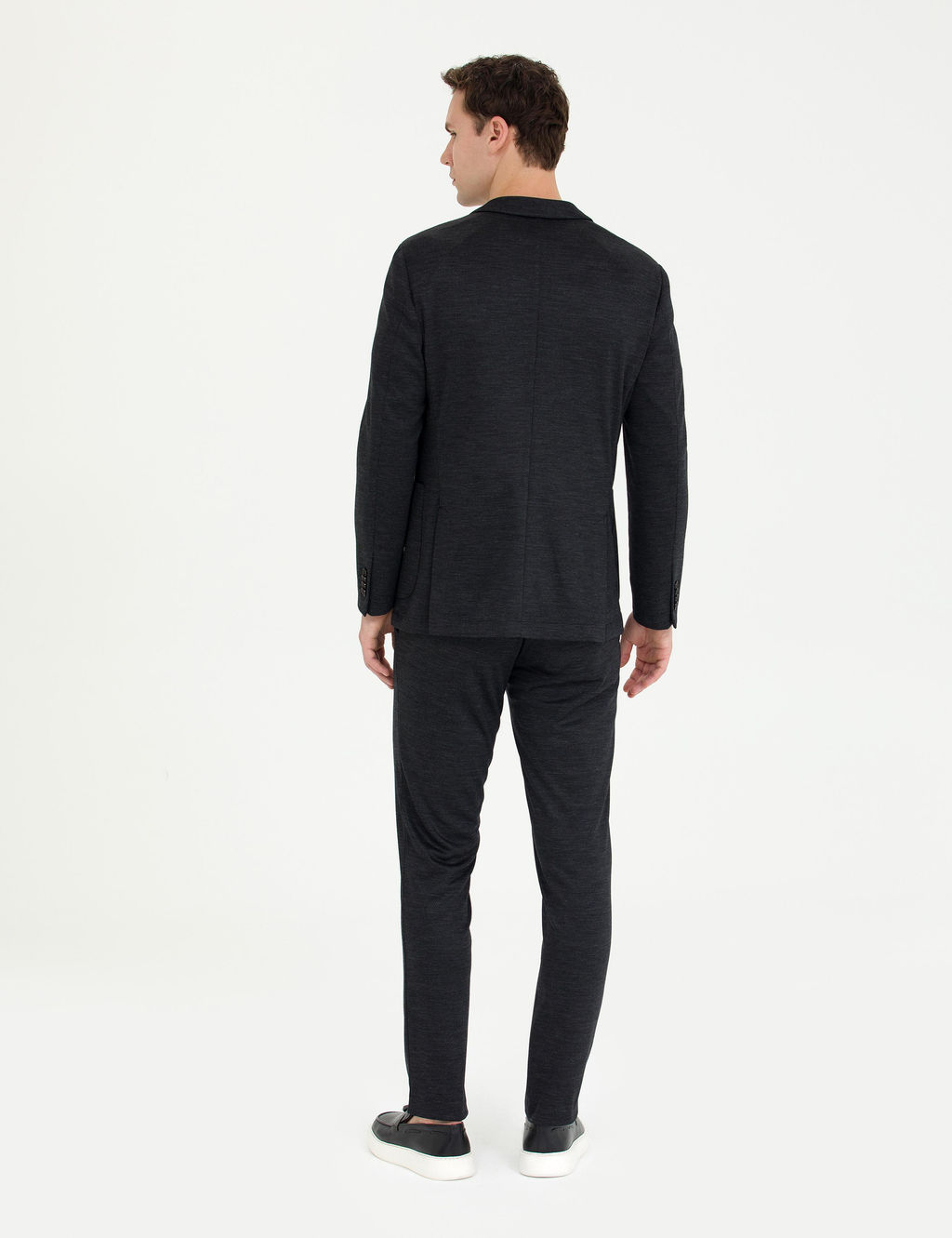 Antrasit Ex. Slim Fit Y_n Kar___ml_ Tak_m Elbise