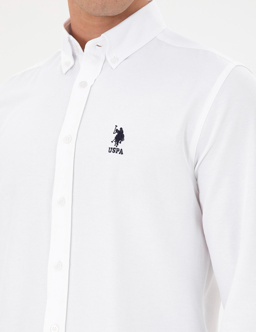 Мужская белая рубашка с длинным рукавом - U.s. polo assn фото 7