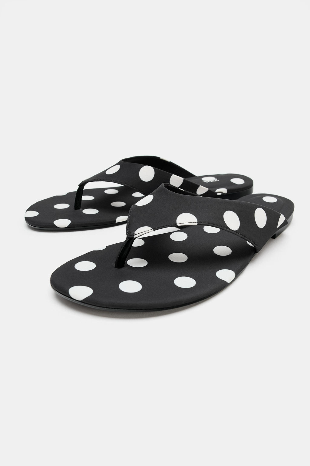SANDALIA PLANA ESTAMPADO LUNARES / Negro - Zara фото 4
