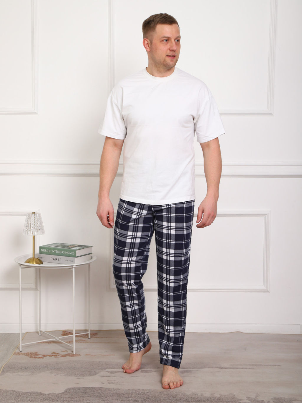 Брюки мужские Легион сине-белый/клетка