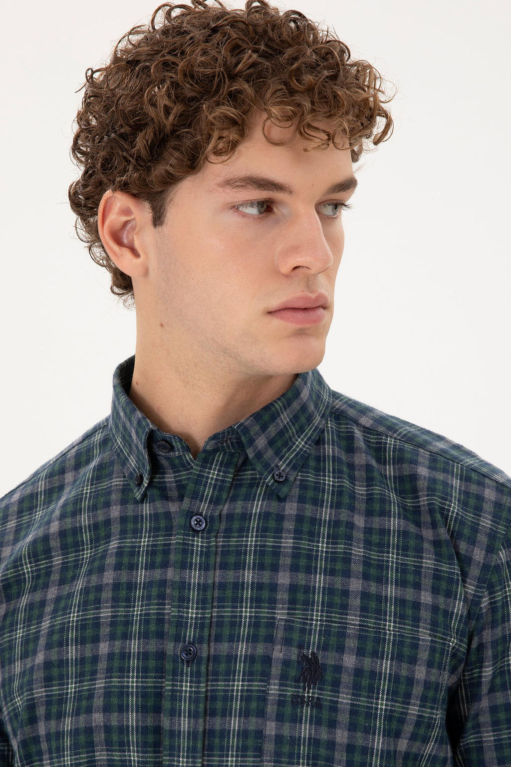 Мужская темно-зеленая рубашка с длинным рукавом Неожиданная скидка в корзине - U.s. polo assn фото 2