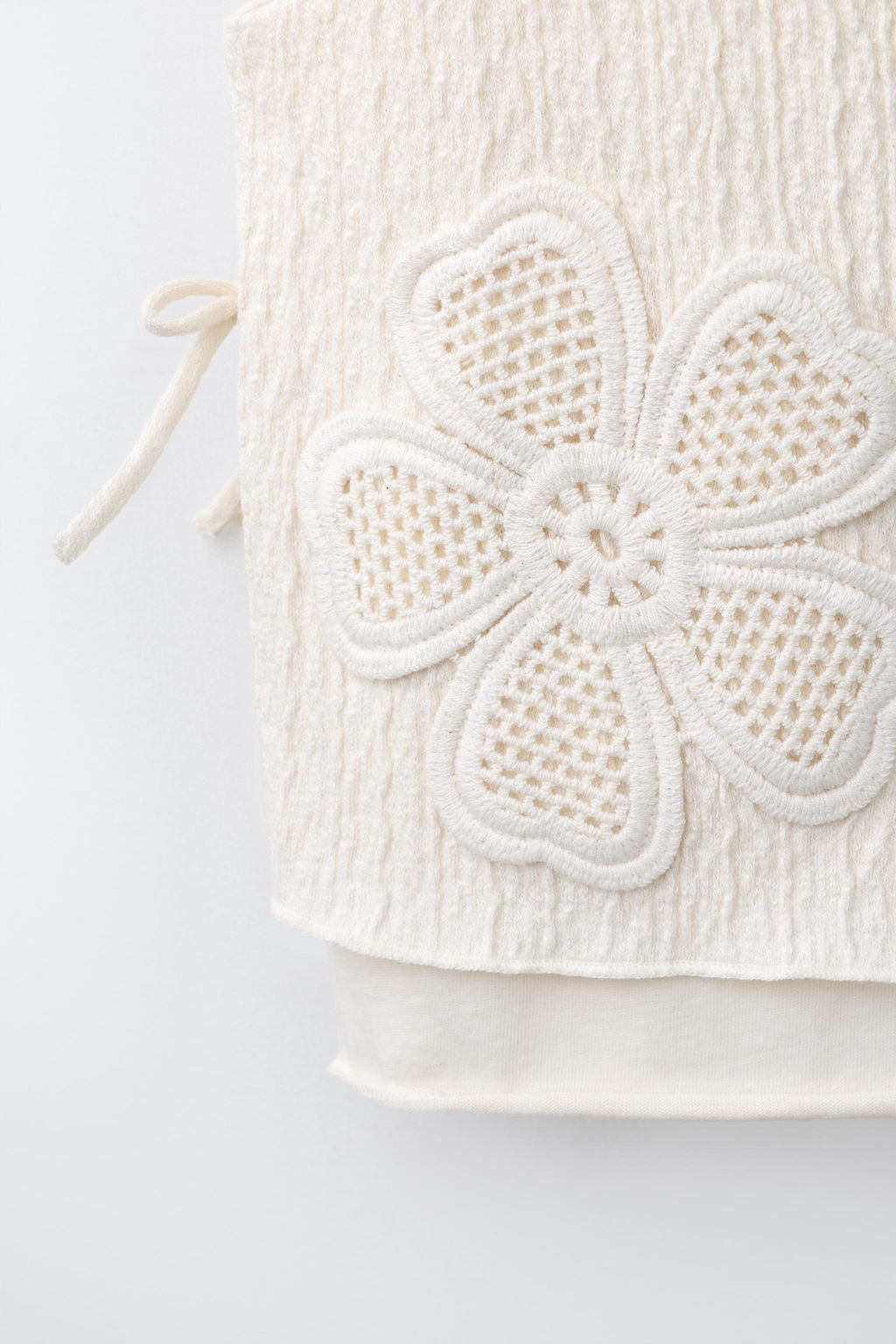 TOP PUNTO CROCHET FLORES / Crudo - Zara фото 6