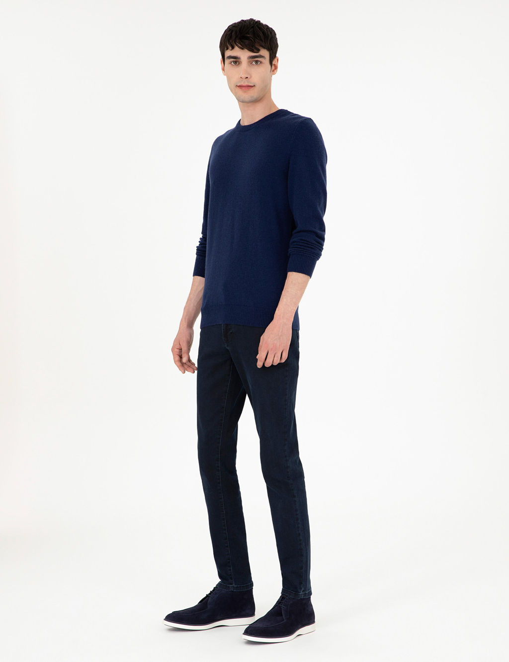 Lacivert Slim Fit Bisiklet Yaka Ka_mir Triko Kazak - Pierre cardin фото 4