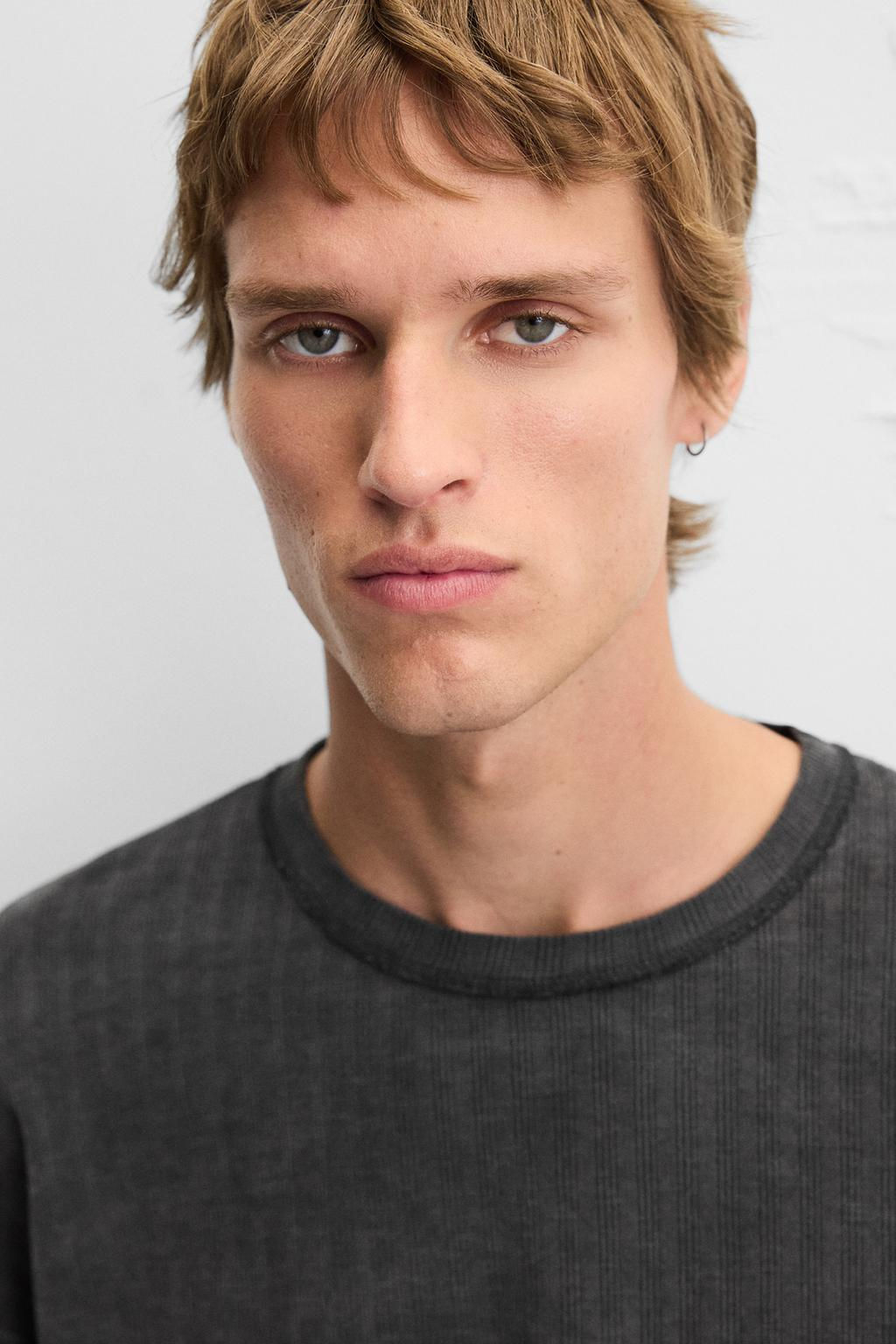 WASHED TEXTURED KNIT T-SHIRT - Zara фото 22