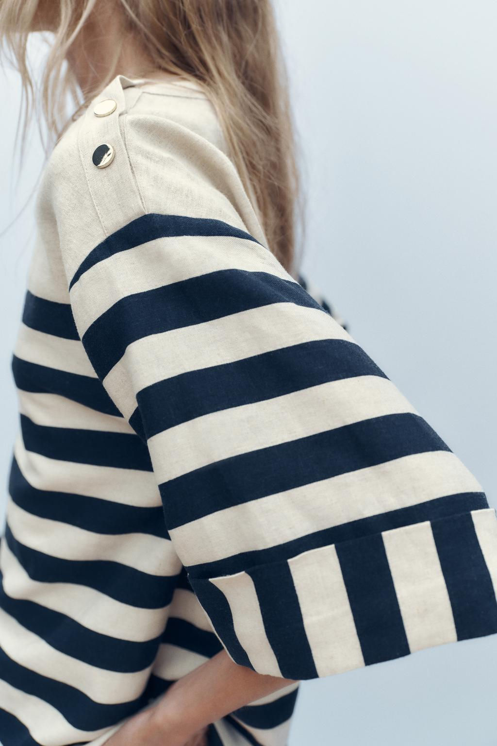 STRIPED LINEN BLEND SHIRT - Zara фото 12